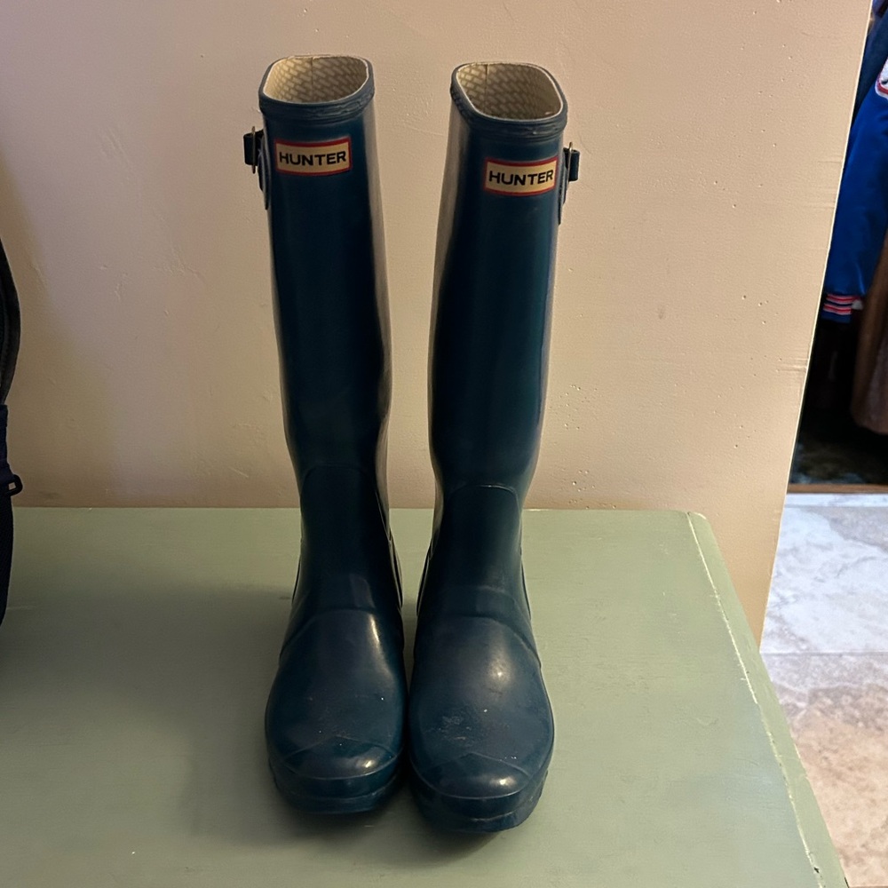 Hunter Tall Blue Rain Boots